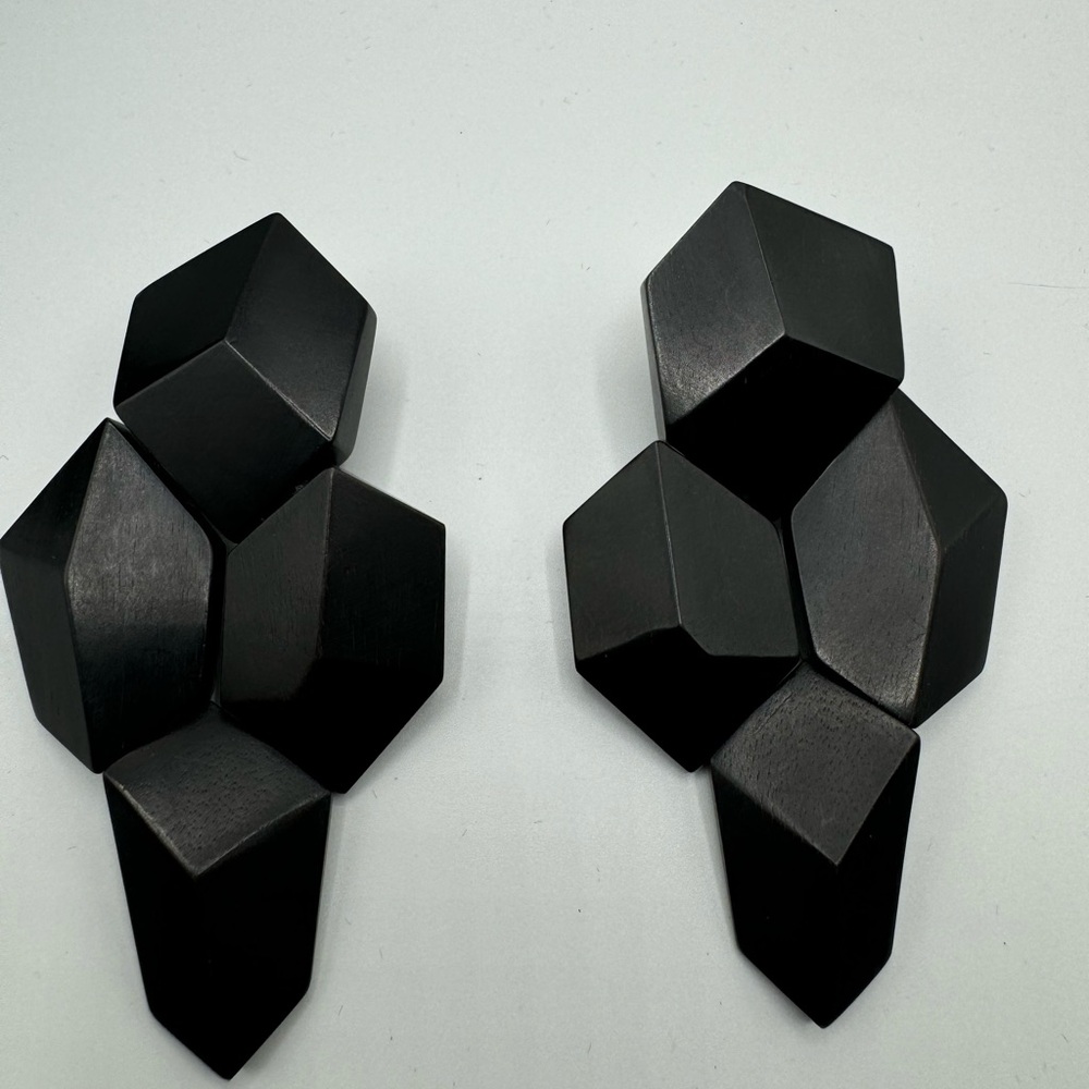 Monies Mahogany Wood Dimensional Earrings